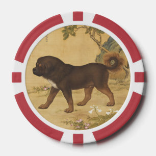 Lot De Jeton De Poker Art chinois impérial du Mastiff tibétain vintage