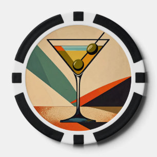 Lot De Jeton De Poker Art de Martini à bloc de couleur moderne du milieu