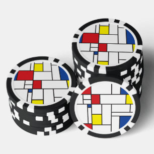 Lot De Jeton De Poker Art Moderne Géométrique Minimaliste De Stijl Mondr