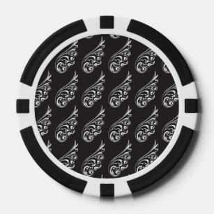 Lot De Jeton De Poker Art Nouveau motif blanc