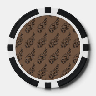 Lot De Jeton De Poker Art Nouveau motif brun