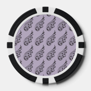 Lot De Jeton De Poker Art nouveau motif lilac
