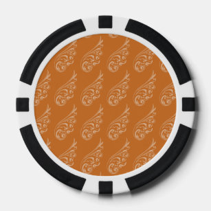 Lot De Jeton De Poker Art Nouveau motif orange clair orange