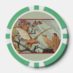 Lot De Jeton De Poker Art Nouveau Vintage Émeraude Sagesse Aigle Art de