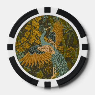 Lot De Jeton De Poker Arts and Crafts Walter Crane Motif Paon