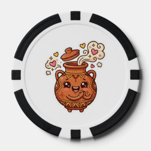 Lot De Jeton De Poker Autocollant de nourriture en pot de terre cuite Ta