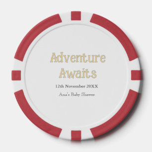 Lot De Jeton De Poker Aventure attend bébé ajouter nom date pastel