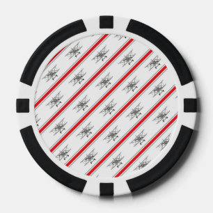 Lot De Jeton De Poker Avion gris lignes rouges Avions Pilote Avion