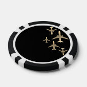 Lot De Jeton De Poker Avions Gold (Simple)