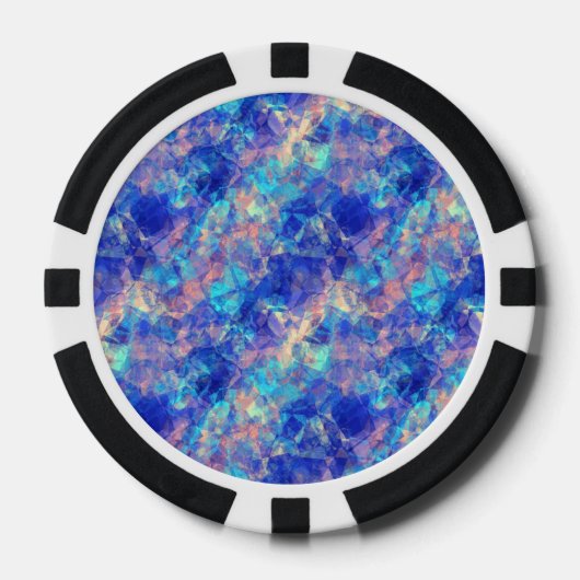Lot De Jeton De Poker Azure Blue Crumpled Texture (Recto)