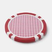Lot De Jeton De Poker Baby Pink Gingham Pattern (Simple)