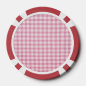 Lot De Jeton De Poker Baby Pink Gingham Pattern (Verso)
