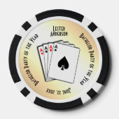 Lot De Jeton De Poker Bachelor Party Custom Memento Yellow Touch (Verso)