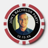 Lot De Jeton De Poker Bachelor Party Groom Photo Casino (Recto)