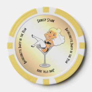 Lot De Jeton De Poker Bachelorette jaune de l'année Memento