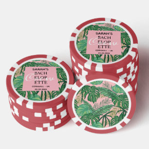 Lot De Jeton De Poker Bachelorette rose Palme Tropical Mariage