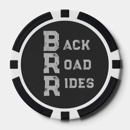 Lot De Jeton De Poker "Back Road Rides" Logo Gris Lettres (Recto)