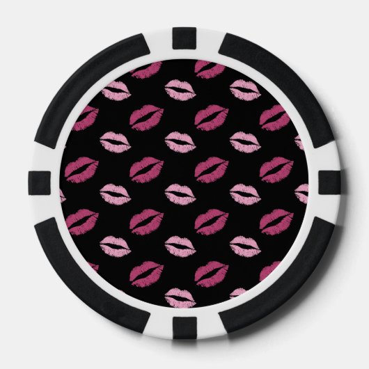 Lot De Jeton De Poker Baisers Roses (Recto)