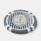 Lot De Jeton De Poker Baroque Bleu Gris Aquarelle (Simple)