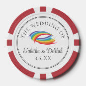 Lot De Jeton De Poker Beautiful Rainbow Wedding Personalized (Recto)