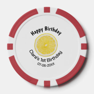Lot De Jeton De Poker Bébé enfants 1er anniversaire citron tranche ajout