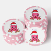 Lot De Jeton De Poker Belle pieuvre joyeuse en casquette de Noël (Empiler)