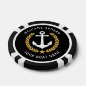 Lot De Jeton De Poker Bienvenue à bord du bateau Nom Ancre nautique Gold (Simple)