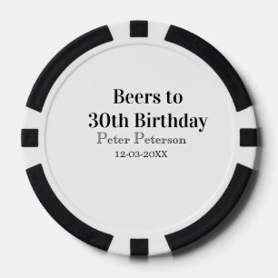 Lot De Jeton De Poker Bière jusqu'à la 30e année nom date homme élégantS