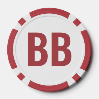 Lot De Jeton De Poker Big Blind BB Simple Red White Text Poker Chips