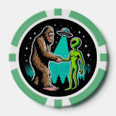 Lot De Jeton De Poker Bigfoot rencontre un Alien (Recto)