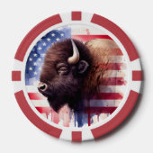 Lot De Jeton De Poker Bison avec drapeau des États-Unis d'Amérique (Recto)