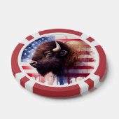 Lot De Jeton De Poker Bison avec drapeau des États-Unis d'Amérique (Simple)