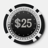 Lot De Jeton De Poker Black and gold diamonds wedding poker chips (Verso)