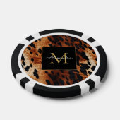 Lot De Jeton De Poker Black Cream Brown Cowhide Gold Monogram (Simple)