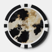 Lot De Jeton De Poker Black Cream Gold Western Cowhide (Recto)