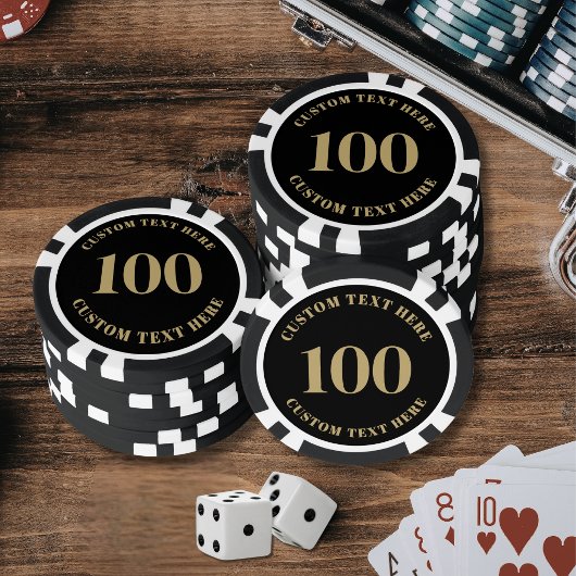 Lot De Jeton De Poker Black Gold 100 Numbered