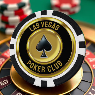 Lot De Jeton De Poker Black & Gold Coin Spade Las Vegas Poker Club