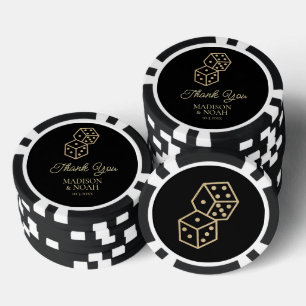 Lot De Jeton De Poker Black & Gold Dice Casino Mariage Favoriser Chips d