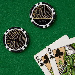 Lot De Jeton De Poker Black Gold Glitter Zèbre