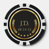 Lot De Jeton De Poker Black & Gold Personalized Casino Chips (Recto)