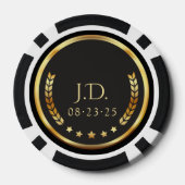 Lot De Jeton De Poker Black & Gold Personalized Casino Chips (Verso)