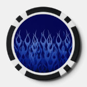 Lot De Jeton De Poker Bleu cool sur Blue Racing Flames (Verso)