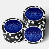 Lot De Jeton De Poker Bleu cool sur Blue Racing Flames (Empiler)