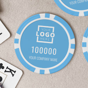 Lot De Jeton De Poker Bleu du logo d'entreprise