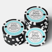 Lot De Jeton De Poker Bleu et blanc 50e anniversaire Pois (Empiler)
