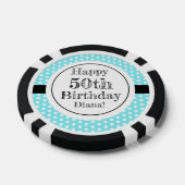Lot De Jeton De Poker Bleu et blanc 50e anniversaire Pois (Simple)