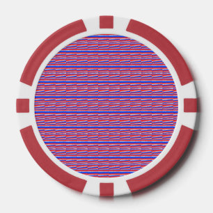 Lot De Jeton De Poker Bleu Rouge Cercles Festif Stripes