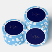 Lot De Jeton De Poker Blue minimalist custom name  (Empiler)
