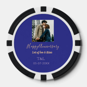 Lot De Jeton De Poker Boho moderne heureux anniversaire ajouter nom bleu