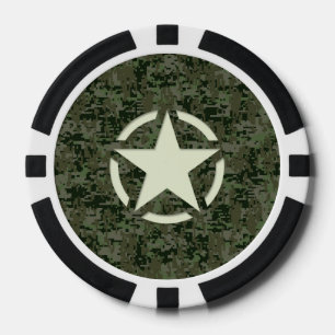 Lot De Jeton De Poker Bois numérique Star Stencil